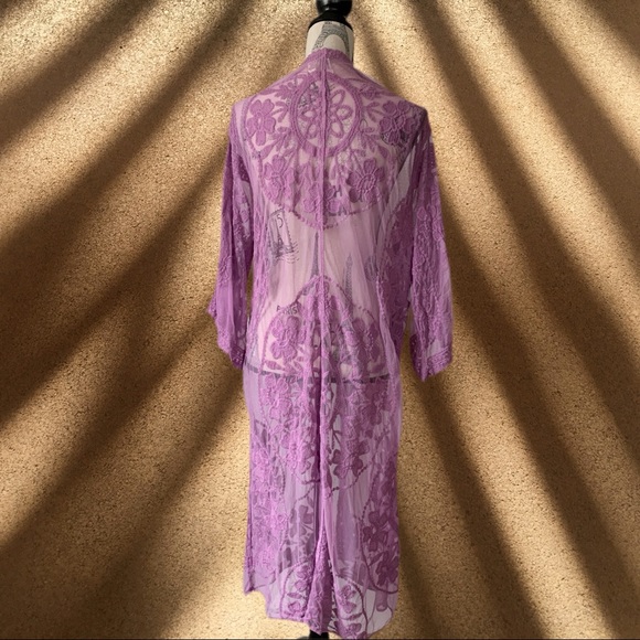 Lavender purple bathing suit coverup - Picture 4 of 11